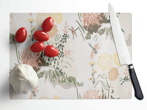 The Floral Blossom Beauty Glass Chopping Board