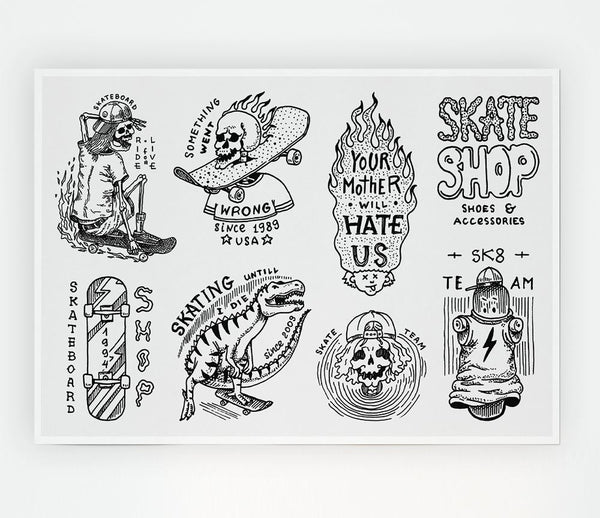 The Skate Shop Print Poster Wall Art