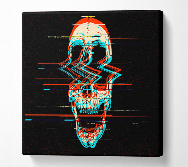 A Square Canvas Print Showing The Fuzzy Skull Square Wall Art