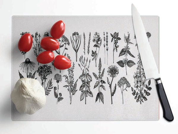 The Small Plant Collection 2 Glass Chopping Board