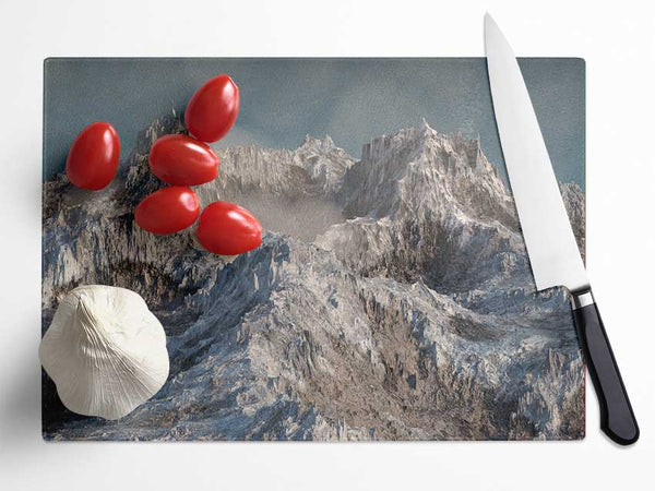 The Snowy Cliffs Of Mordor Glass Chopping Board