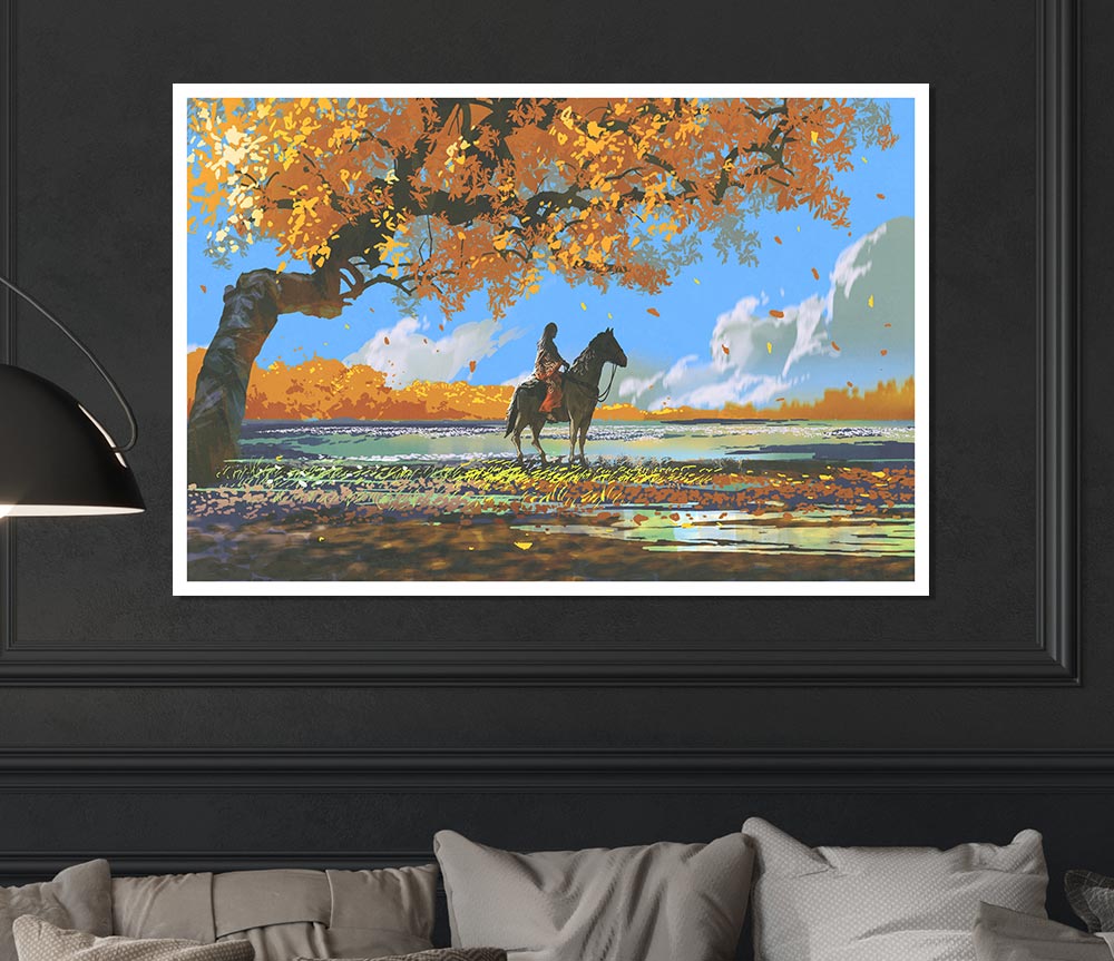The Rider In The East Print Poster Wall Art
