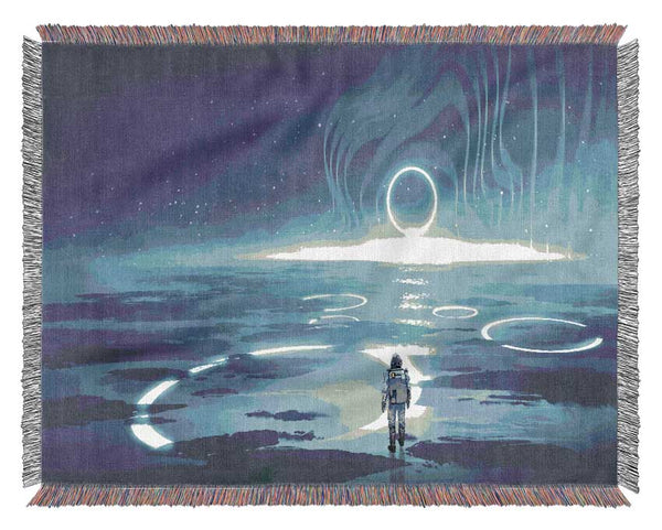 Adventure Waits In The Cosmos Woven Blanket