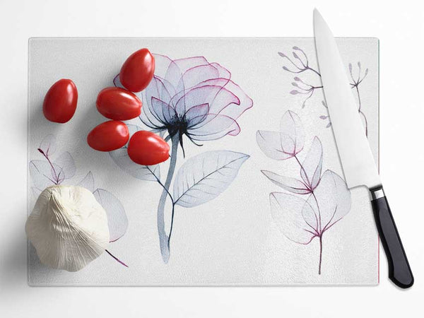 Transparency Flowers Glass Chopping Board