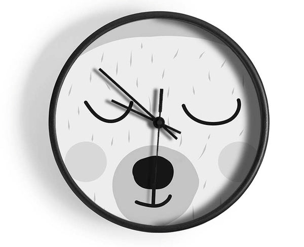 The Cute Bear Head Grey Clock - Wallart-Direct UK