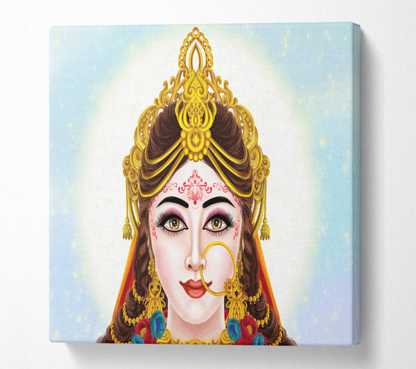 A Square Canvas Print Showing Indian Princess Square Wall Art