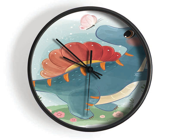 The Little Cute Dinosaur Butterfly Clock - Wallart-Direct UK