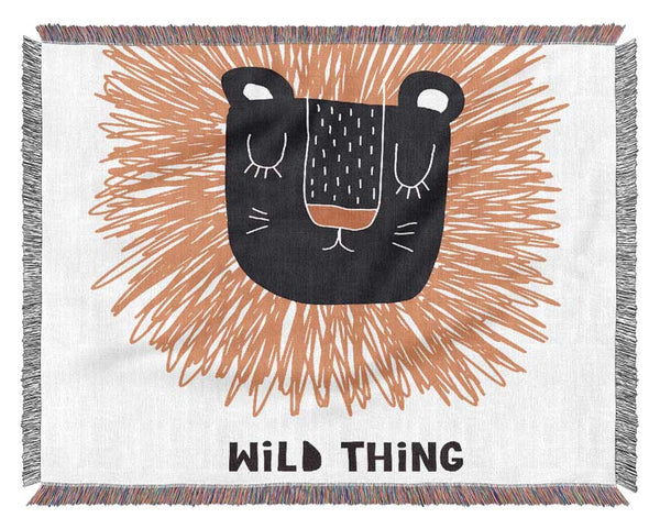 Wild Thing Lion Woven Blanket
