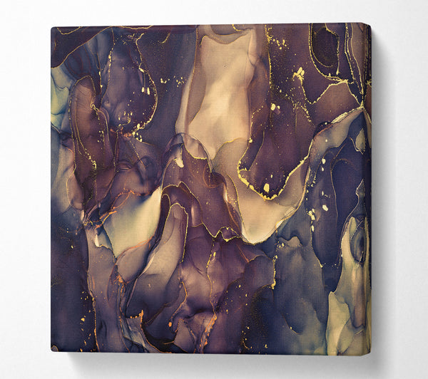 A Square Canvas Print Showing Smokey Chocolate Gold Square Wall Art