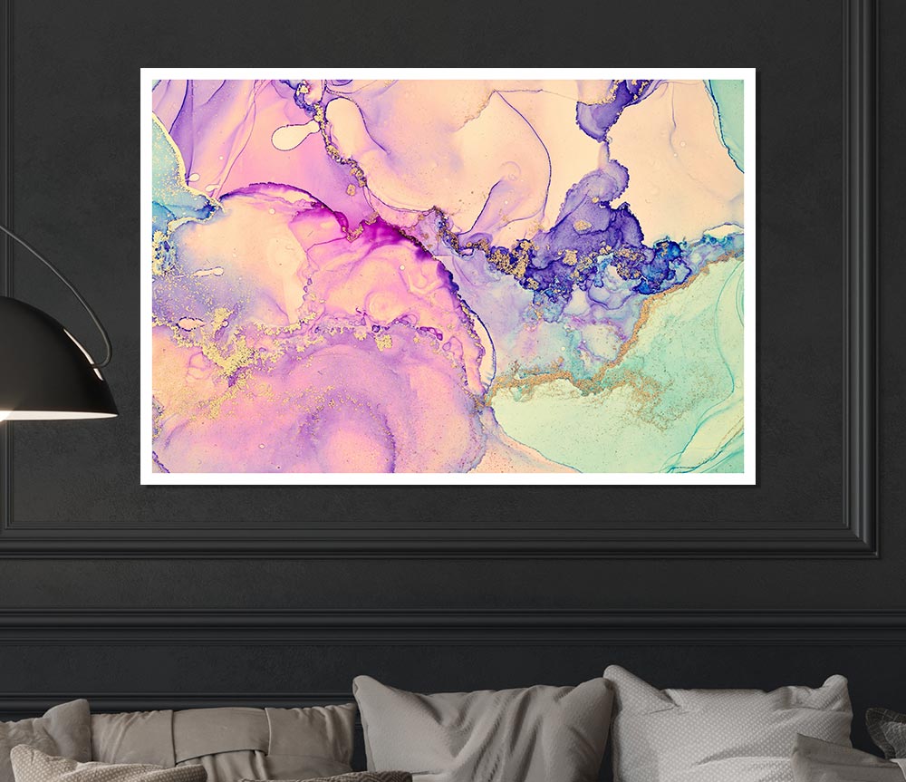 The Lilac Pastel Ink Water Print Poster Wall Art