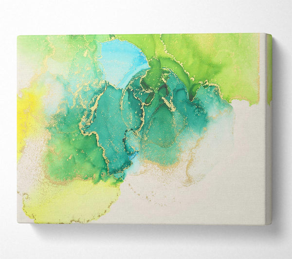 Picture of The Green And Blue Gold Wash Canvas Print Wall Art