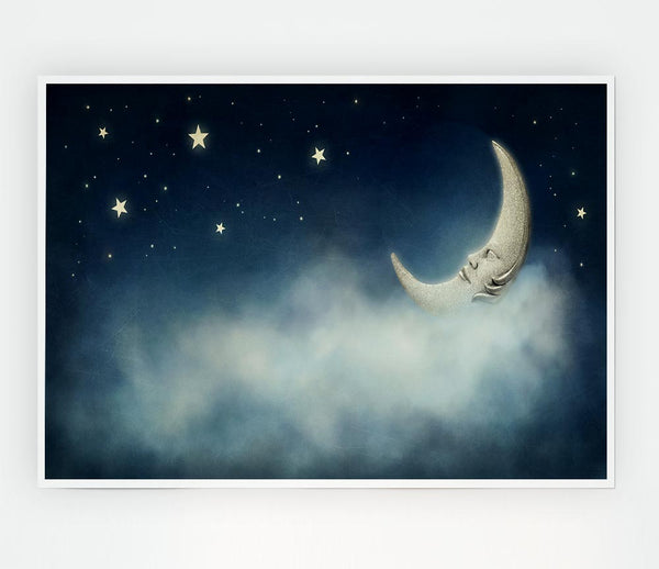 The Slumber Moon Clouds Print Poster Wall Art