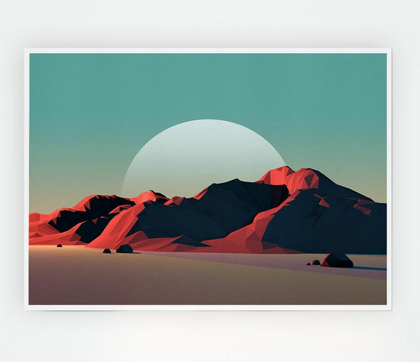 The Moon Over The Canyon Print Poster Wall Art