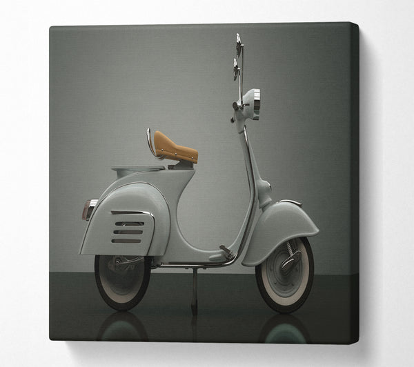 A Square Canvas Print Showing The Awesome Scooter Square Wall Art