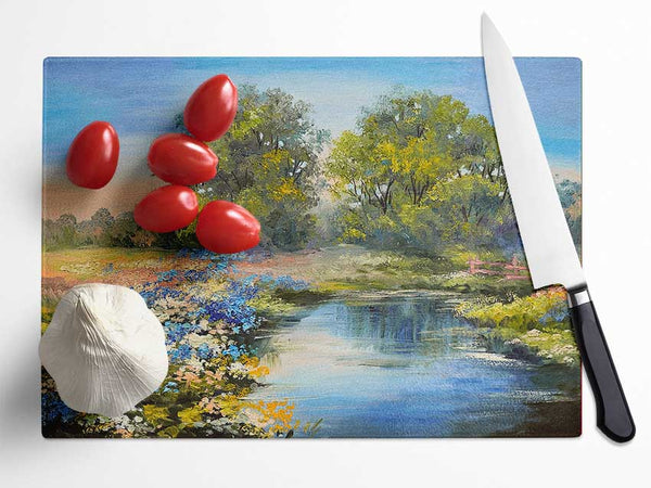 The Little River Trail Glass Chopping Board