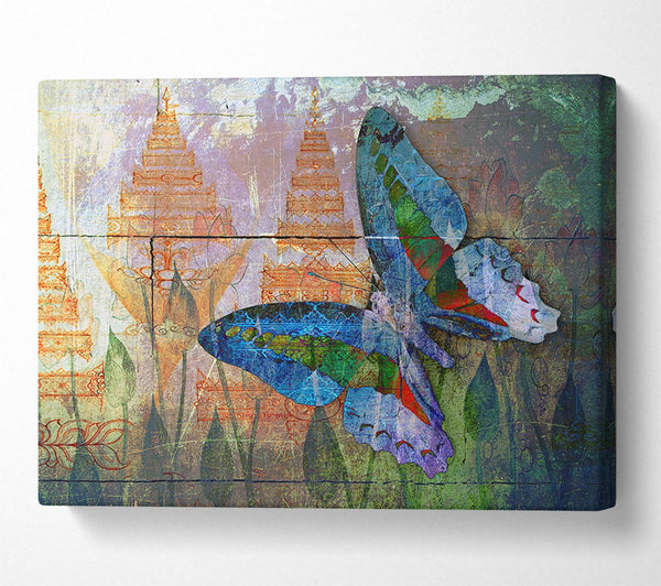 Picture of The Vivid Butterfly Grunge Canvas Print Wall Art