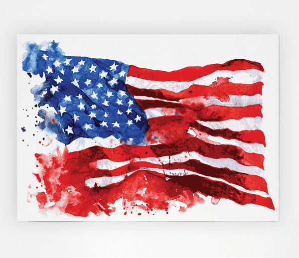 The Ink Splatter American Flag Print Poster Wall Art