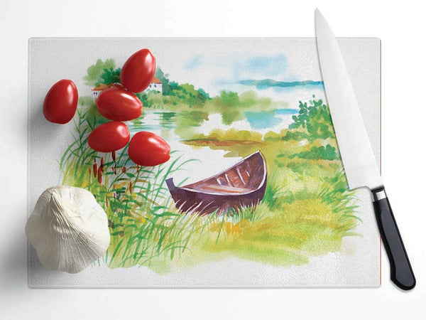 Banked On The River'S Edge Glass Chopping Board