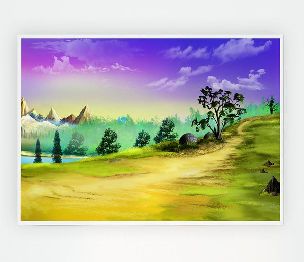 Lilac Skies Of Paradise Print Poster Wall Art