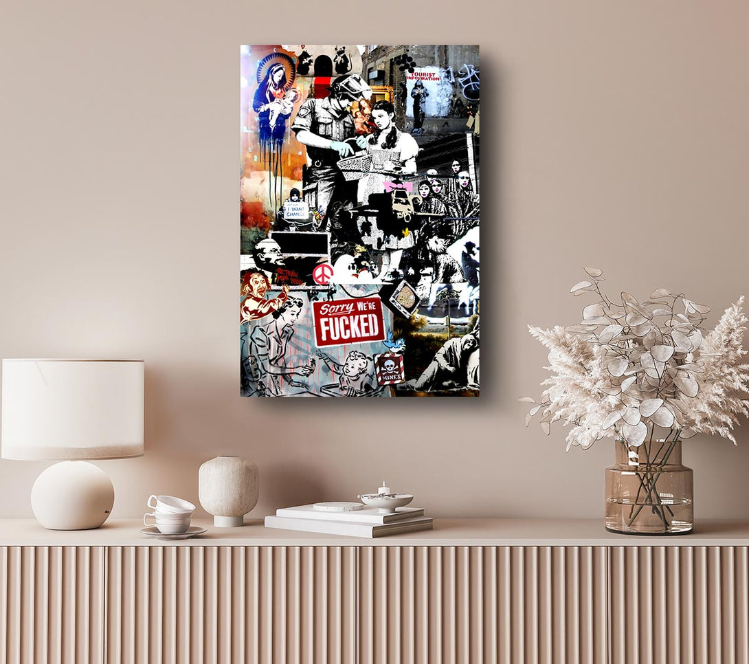 Picture of Banksy Collage 2 Canvas Print Wall Art