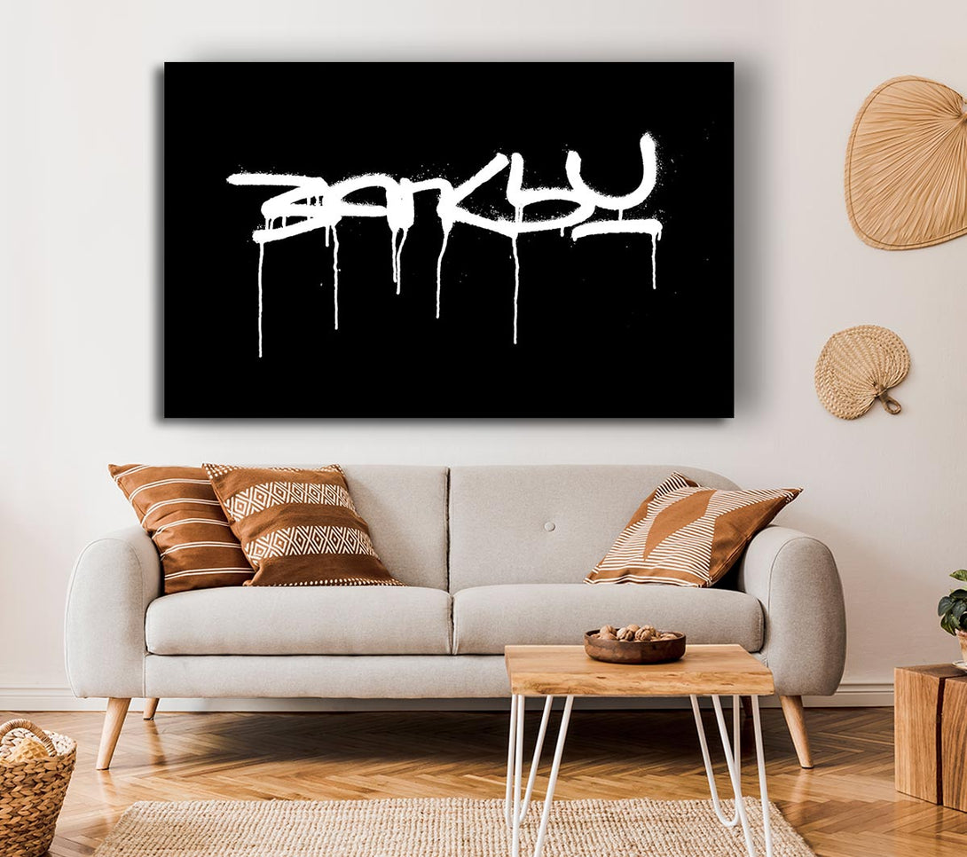 Picture of Banksy Black Canvas Print Wall Art