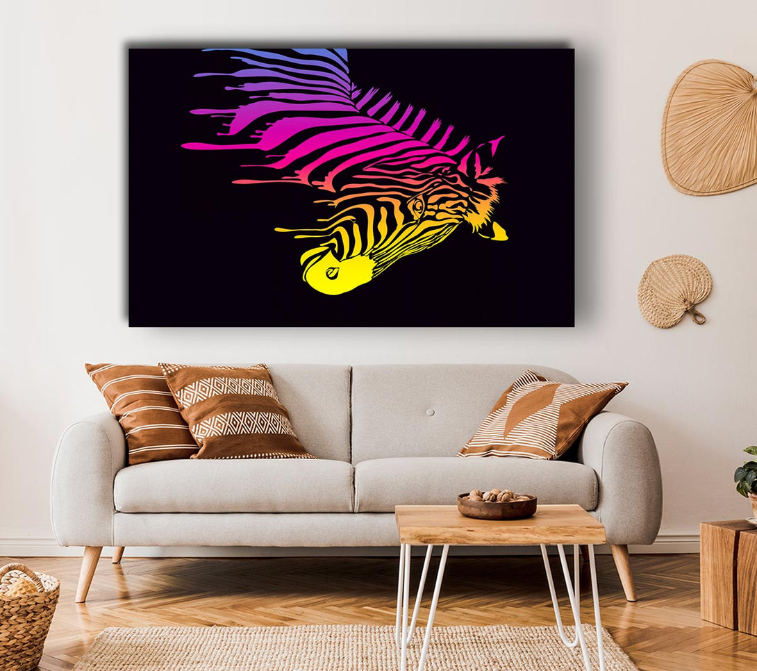 Picture of Zebra Rainbow Canvas Print Wall Art