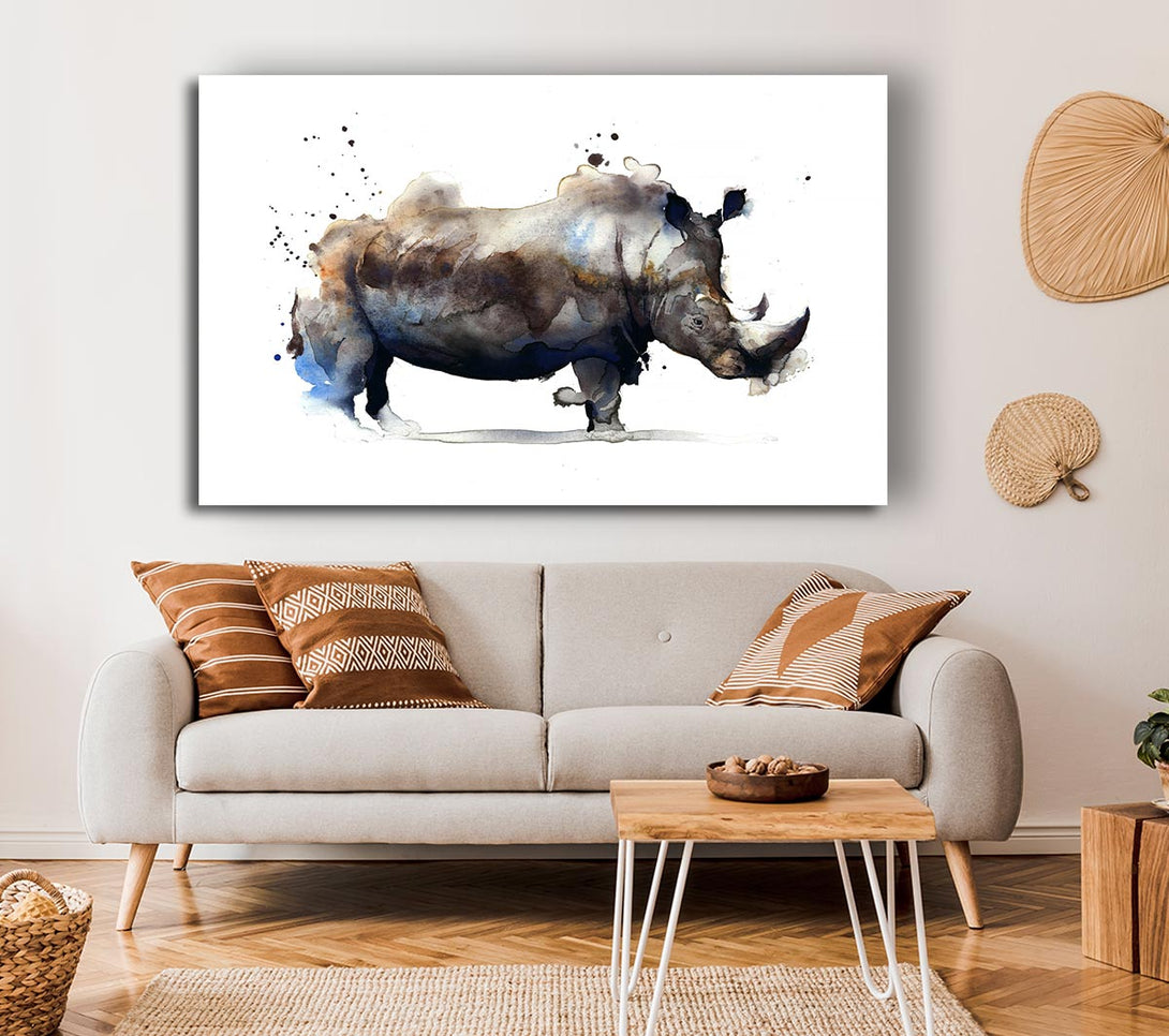 Picture of Rhino Charge Canvas Print Wall Art