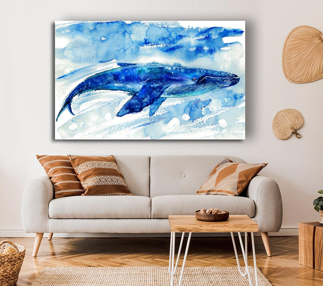 Picture of Whale Painting Canvas Print Wall Art