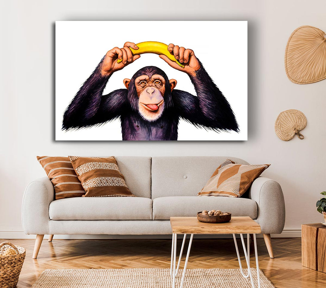 Picture of Cheeky Banana Monkey Canvas Print Wall Art