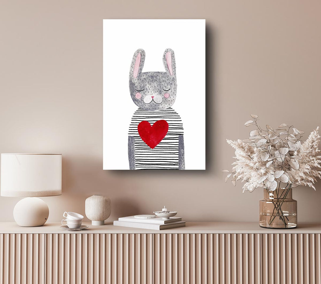 Picture of Cat Heart Canvas Print Wall Art