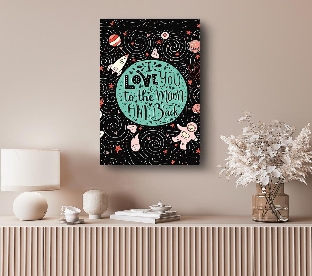 Picture of Love You Space Canvas Print Wall Art