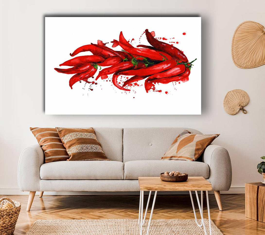 Picture of Bunch Of Chilis Canvas Print Wall Art