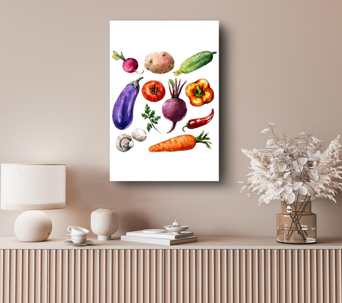 Picture of Vegetable Selection 2 Canvas Print Wall Art