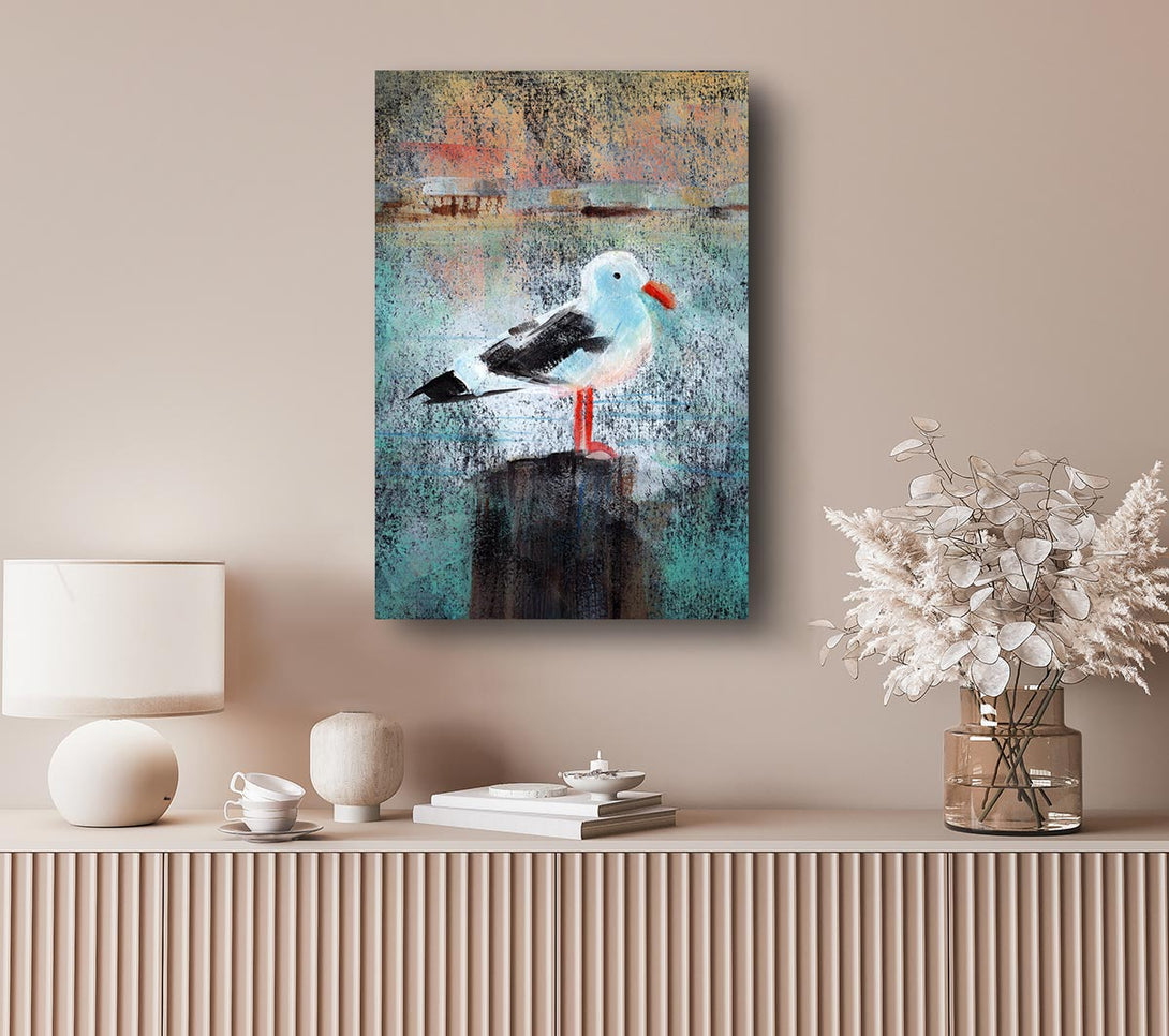 Picture of Seagull Perch Canvas Print Wall Art