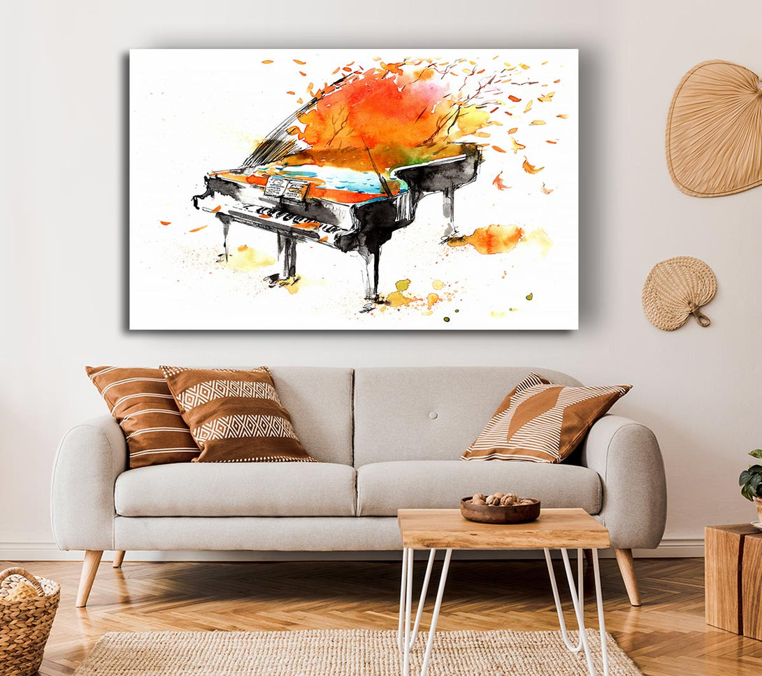 Picture of Autumn Piano Canvas Print Wall Art
