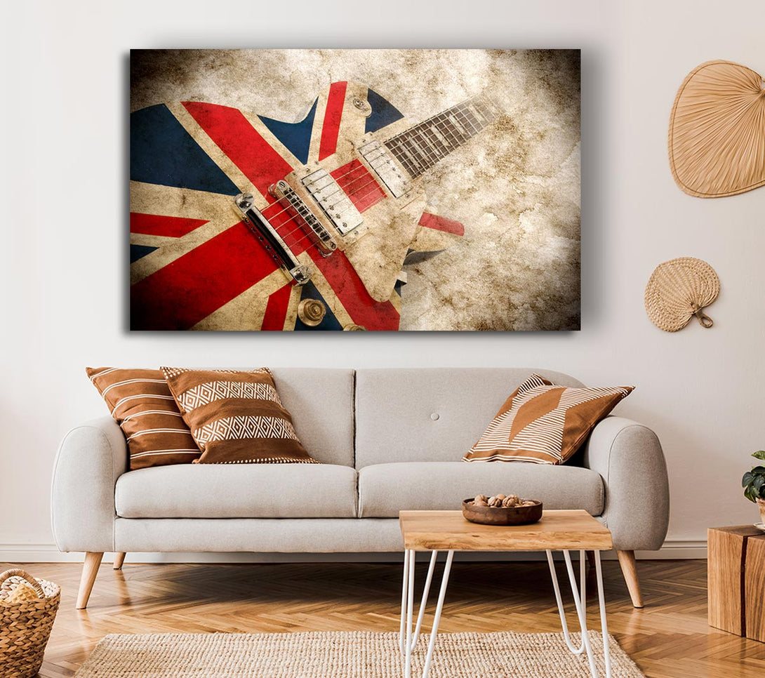 Picture of British Retro Guitar 1 Canvas Print Wall Art