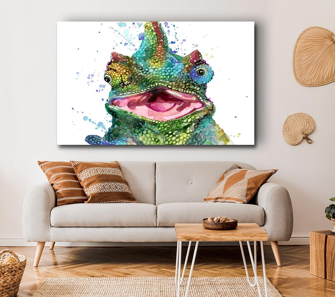 Picture of Chameleon Paint Splat Canvas Print Wall Art