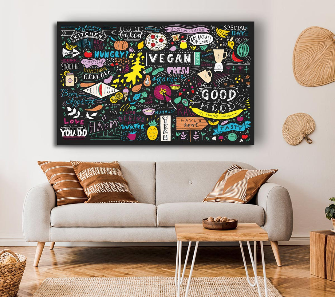Picture of Vegan Good Mood Colour Canvas Print Wall Art