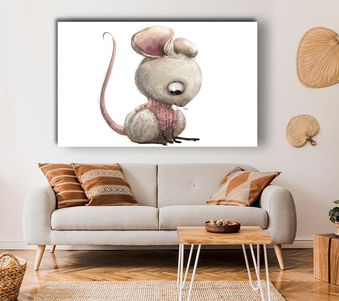 Picture of The Little Mouse Crouching Canvas Print Wall Art