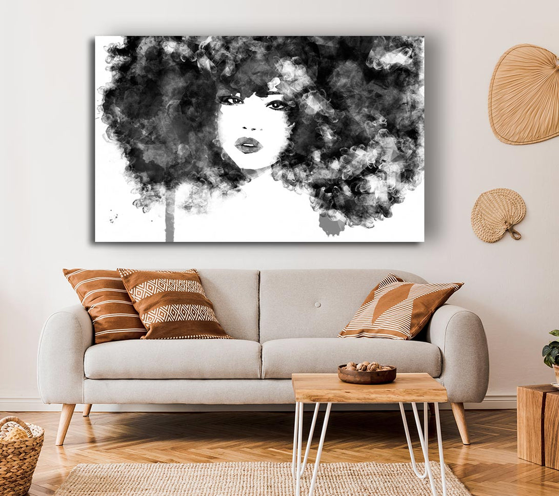 Picture of Black Big Hair Canvas Print Wall Art