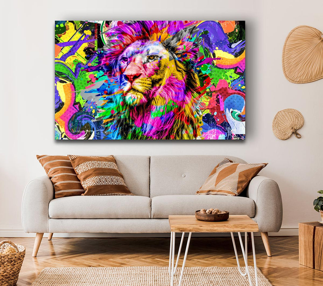 Picture of Rainbow Vivid Lion Canvas Print Wall Art