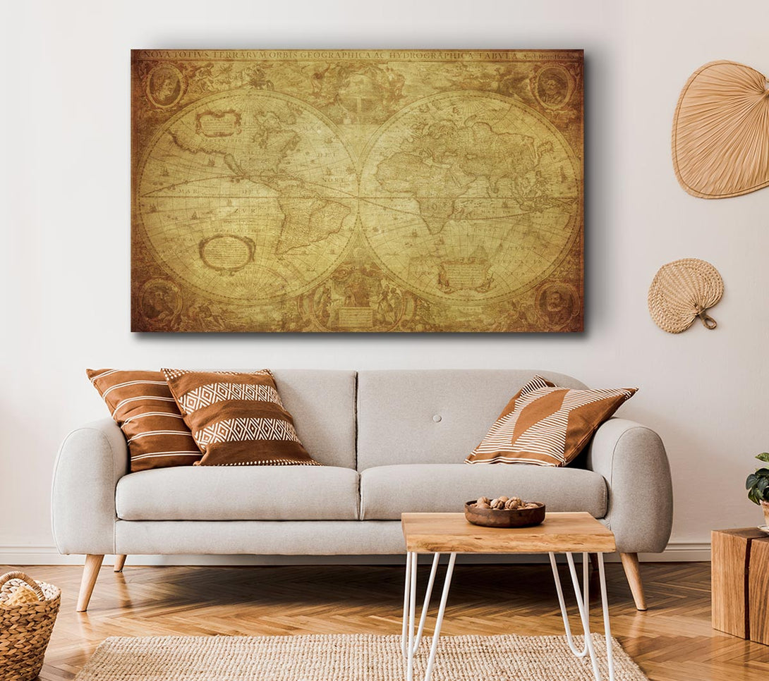 Picture of The Map Of The World Vintage Canvas Print Wall Art