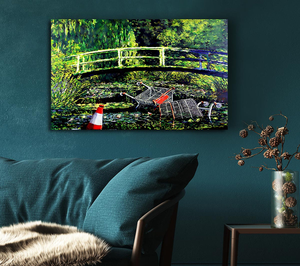 Picture of Water Lillies Trash Canvas Print Wall Art