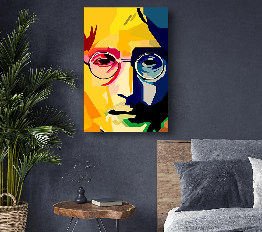 Picture of John Lennon Colours Canvas Print Wall Art