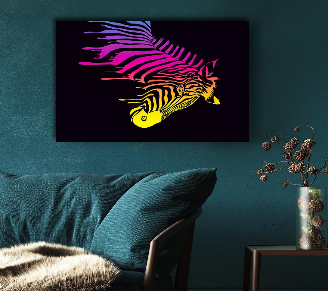 Picture of Zebra Rainbow Canvas Print Wall Art