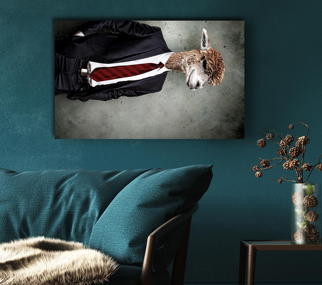 Picture of Business Llama Canvas Print Wall Art
