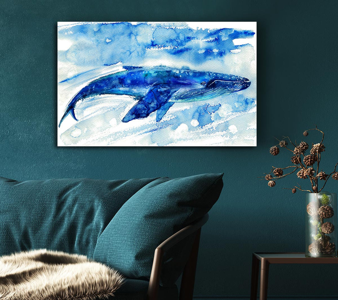 Picture of Whale Painting Canvas Print Wall Art