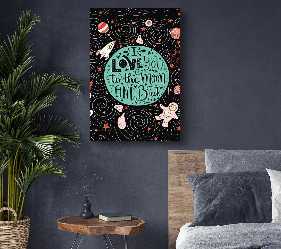 Picture of Love You Space Canvas Print Wall Art