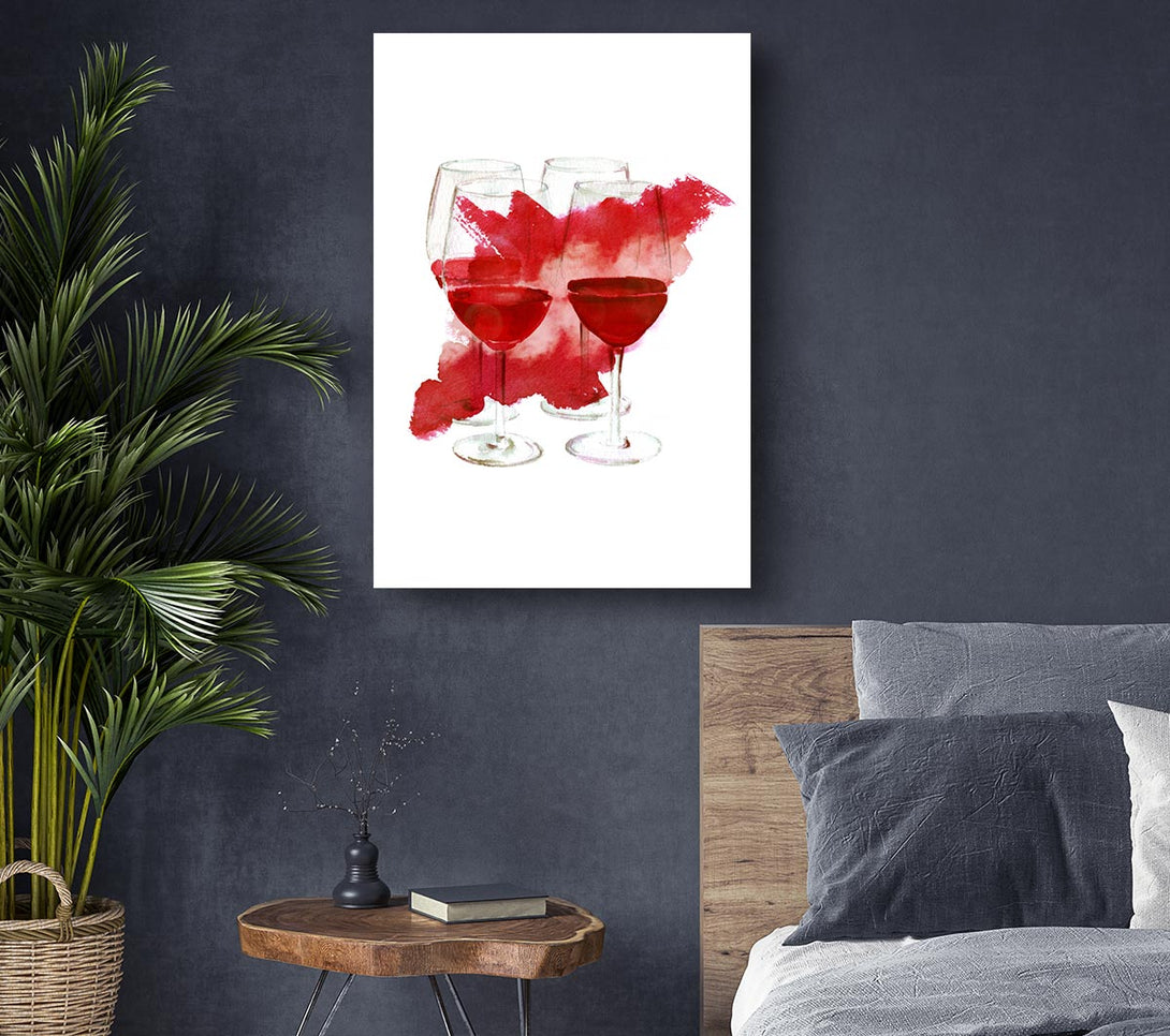 Picture of Red Wine Party Canvas Print Wall Art