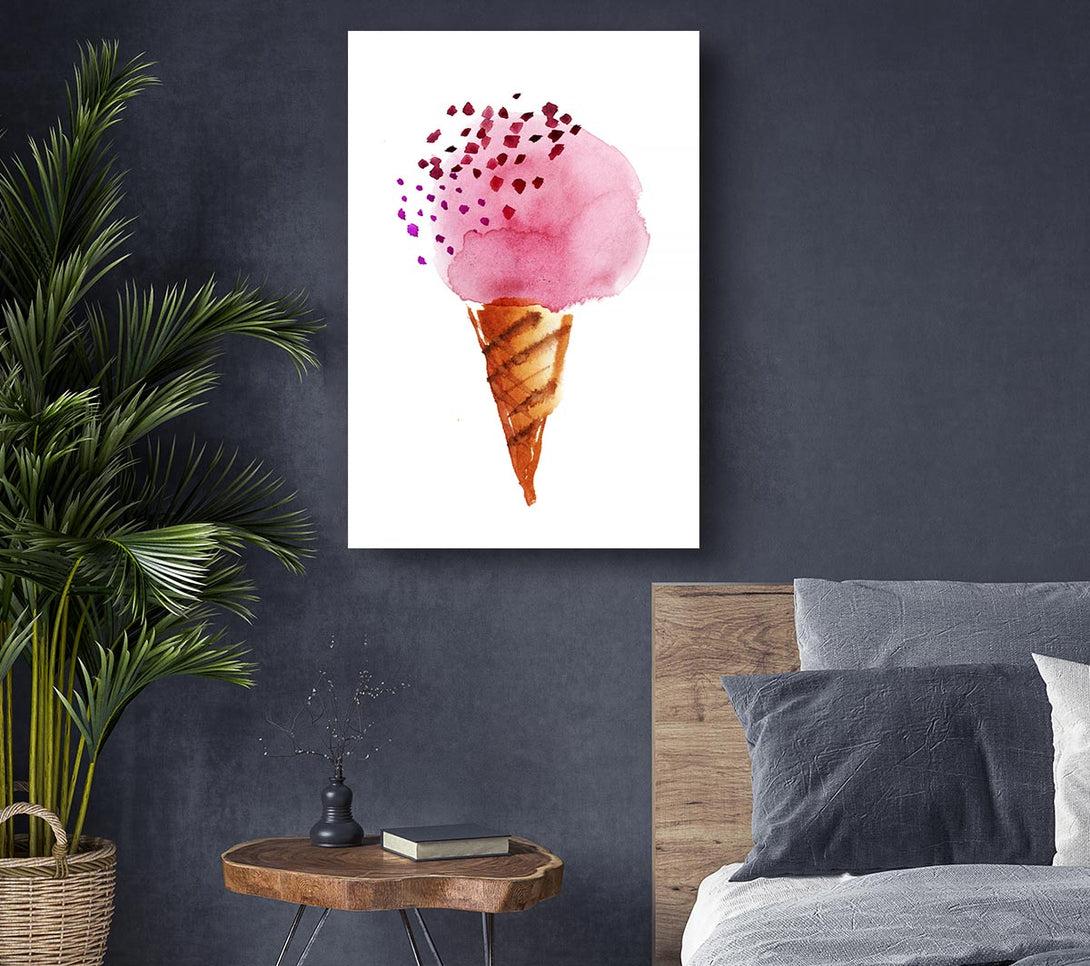 Picture of Strawberry Icecream Canvas Print Wall Art